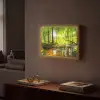 Bos - Landschap - Water - Bomen - Zon - Groen - Natuur Light Box met batterij (Wandlamp) middel -sfeer1