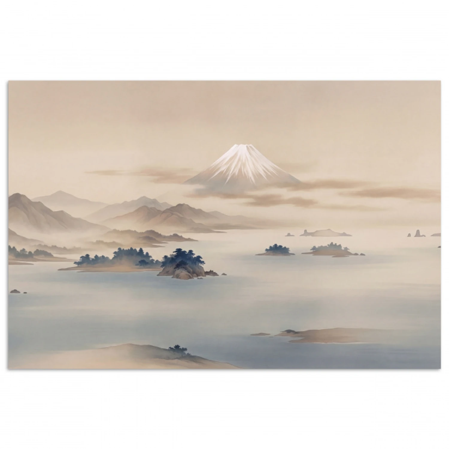 Japans - Landschap - Beige poster papier klein -3d