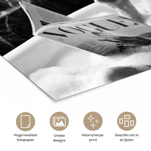 Relaxt - Bad - Zwart - Wit poster papier klein -closeup_NL