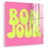 Bonjour - Roze - Fel groen plexiglas 5mm klein -zzzproduct_nieuw