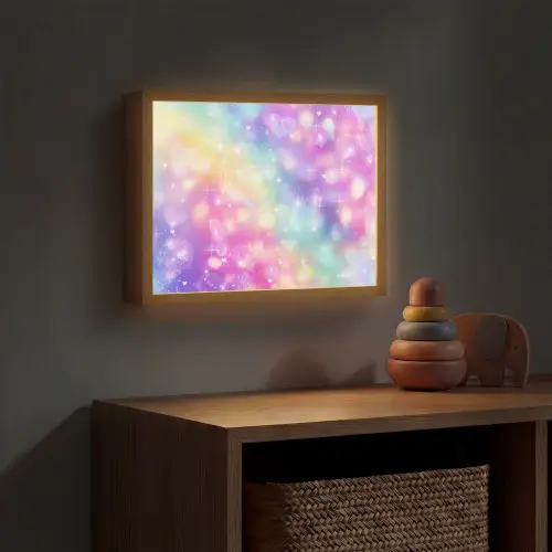 Licht - Regenboog - Hartjes Light Box met batterij (Wandlamp kind) middel -sfeer5_kind