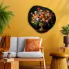 Goud - Bloemen - Kleuren - Vaas Wandcirkel Organisch Plexiglas middel -sfeer4