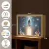 Ruimtevaart - Raket - Space - Sterren Light Box met batterij (Wandlamp kind) middel -USP_websiteoverzichtNL