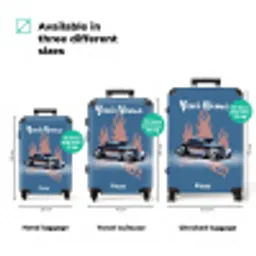 Blauwe auto met roze vlammen NBS - Handbagage koffer - Kinderen Unisex middel zzzzzzVergelijking_3EN