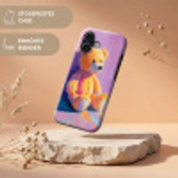Teddybeer - Schaduw - Penseelstreken - Paars Toughcase MagSafe Apple iPhone 17 klein -USP_RandenV_DE