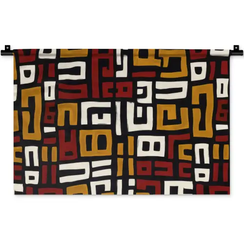 Abstract - Patroon - Rood Wandkleed katoen klein -zz3d