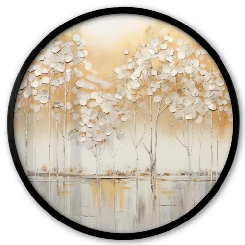 Bomen - Kunst - Acryl - Natuur Fotolijst rond zonder passe partout klein -3d
