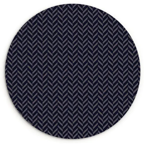 Plaid - Patroon - Visgraad - Blauw Wandcirkel plexiglas klein 852 -3d