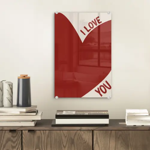 Loveyou - Rood - Hart plexiglas 5mm klein -sfeer1