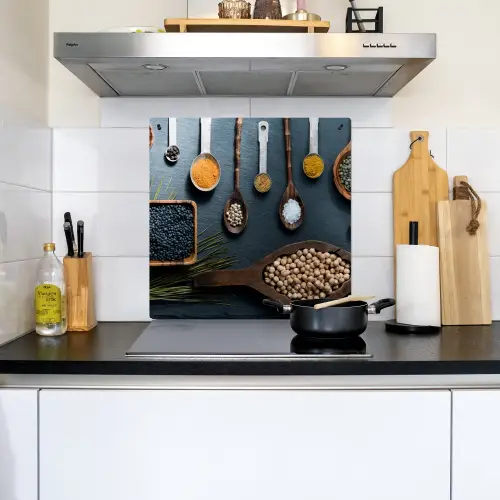 Kruiden - Lepels - Specerijen - Keuken Inductie beschemer met haakjes middel -sfeer2