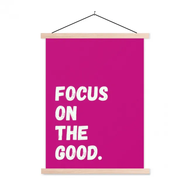 Hanging Poster - Focus on the good - Pink - Simple