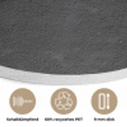 Donkergrijs - Asfaltstructuur - Ruw Akoestische PET Vilt - Rond klein 838 -closeup_DE