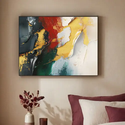 Modern - Kerst - Abstract - Goud Textielframe zwart klein -sfeer1