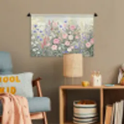 Bloemen - Tuin - Natuur - Kleurrijk Wandkleed katoen klein -wsfeer4_kind
