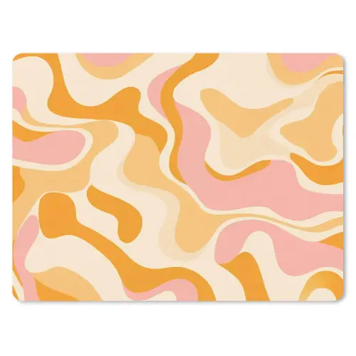 Abstract - Golvend - Oranje muismat rubber klein -3d