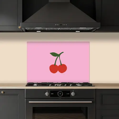 Kersen - Roze - Illustratie keuken achterwand spatscherm klein -sfeer1