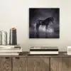 Paard - Magisch - Zwart aluminium wit klein -sfeer1