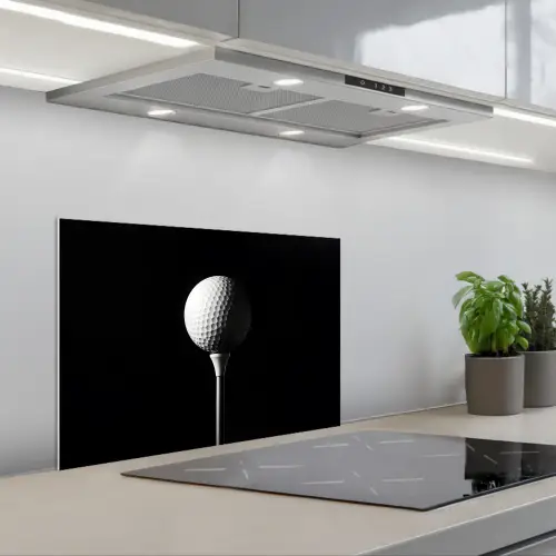 Golfbal - Minimalistisch - Wit keuken achterwand spatscherm klein -3d_schuin