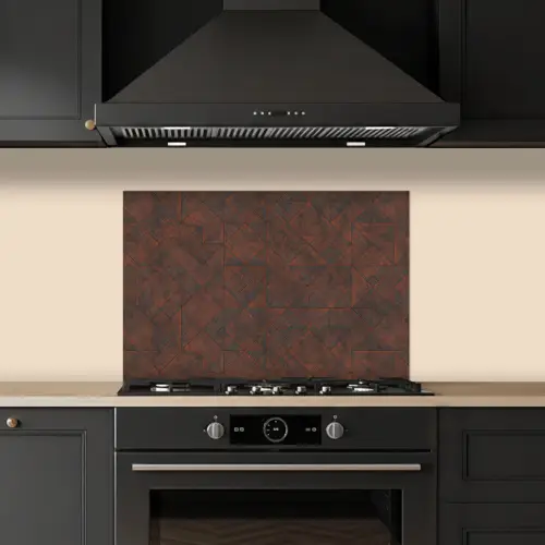 Patroon - Geometrisch - Bruin - Roest keuken achterwand spatscherm klein 900 -sfeer1