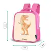 T-rex dino in oranje kleuren Kinderrugzak - Roze middel -productfoto_formaten