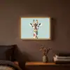 Giraffe - Illustratie - Bruin - Minimalistisch Light Box met batterij (Wandlamp) middel -sfeer4