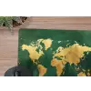 Wereldkaart - Groen - Goud muismat rubber klein -closeup