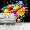 Fruit - Graffiti - Kleurrijk - Sinaasappel - Aardbei - Abstract fotobehang vinyl groot -woonkamer