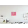 Hoorntje - Schepijs - Roze textielposter latten blank klein -kinderkamer