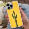 Cactus - Groen - Minimalistisch Hoesje iPhone 16 Pro Max met koord klein -sfeer3
