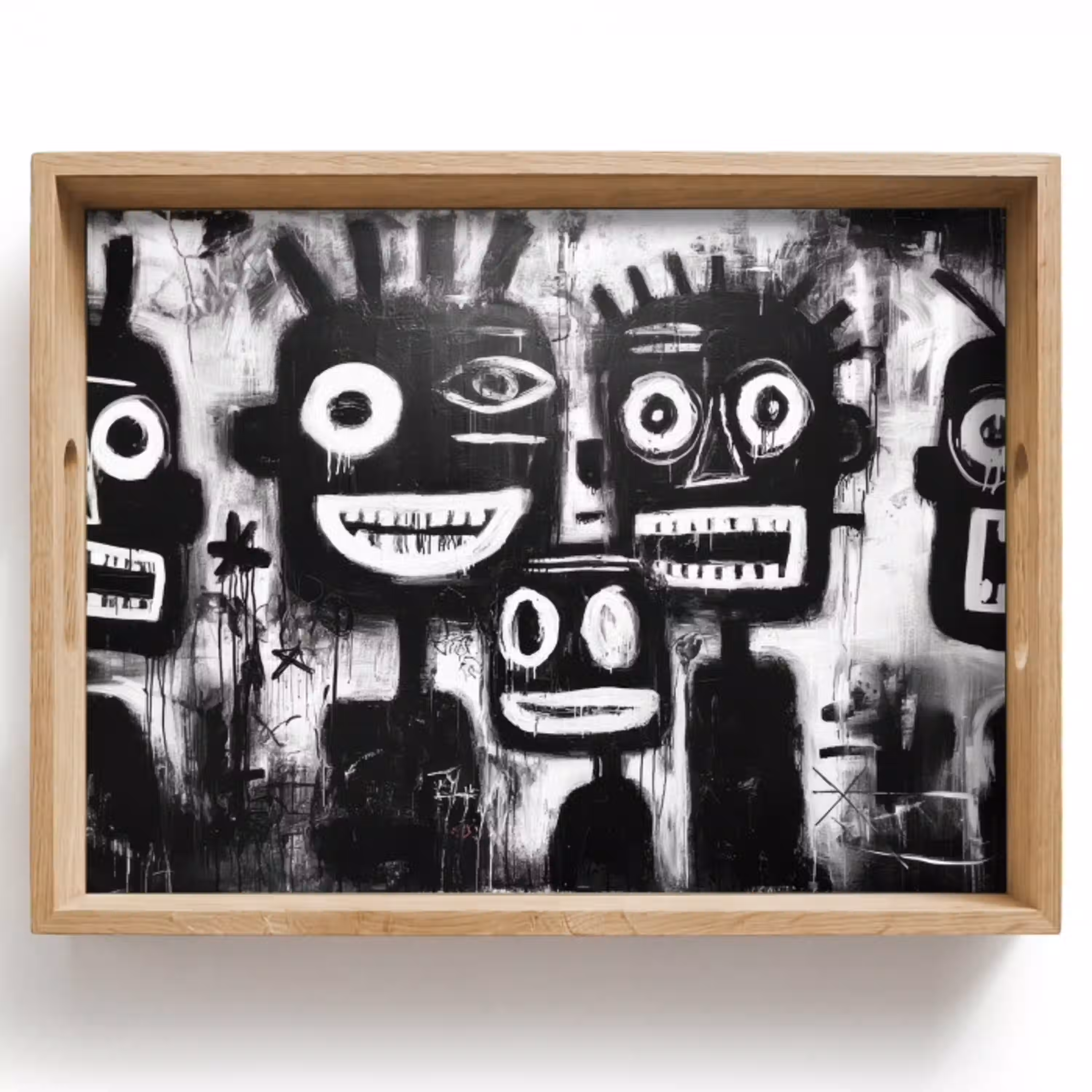 Schilderij - Figuren - Zwart - Abstract Dienblad Rechthoek middel -z3d_shopping