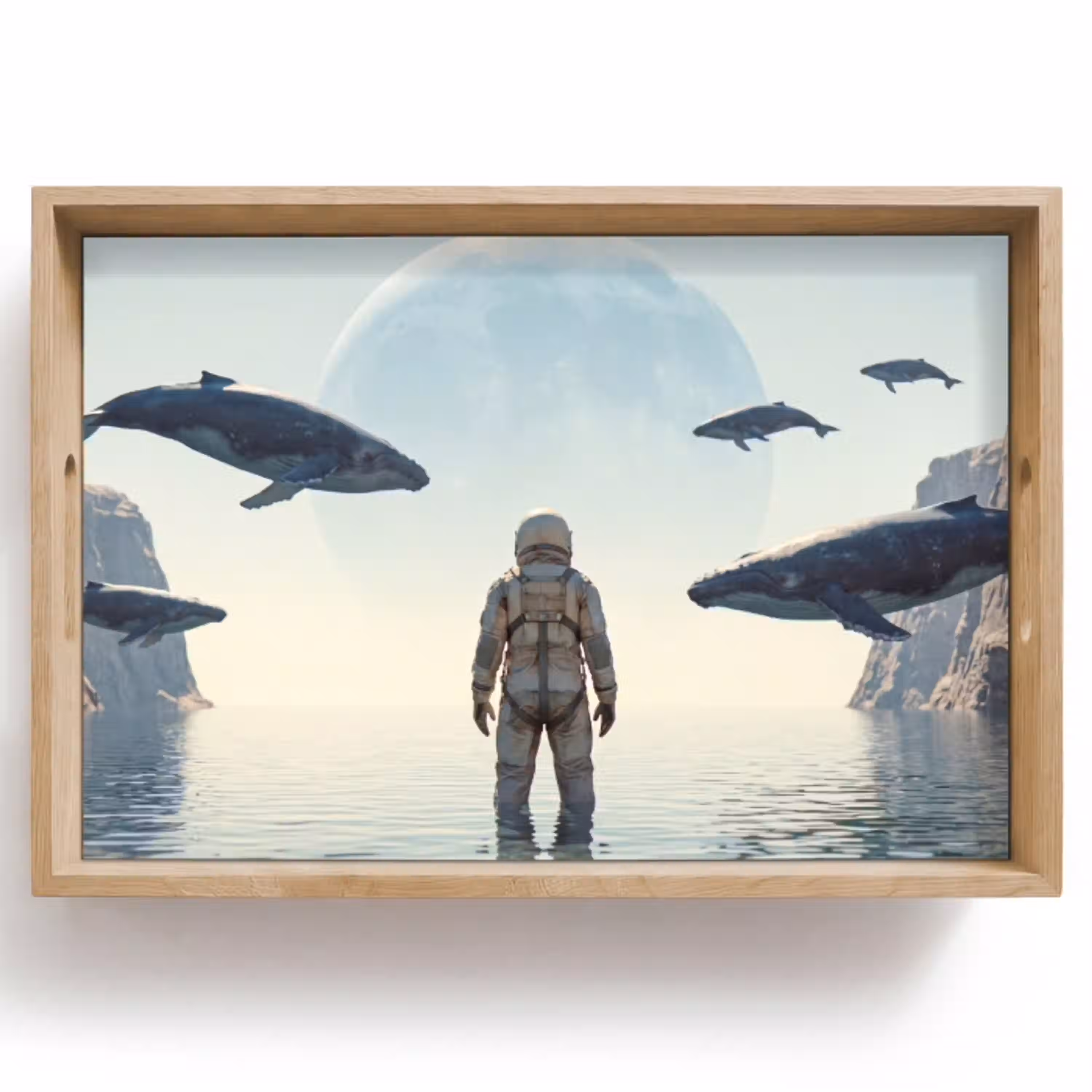 Ruimtevaarder - Walvis - Fantasie Dienblad Rechthoek middel -z3d_shopping