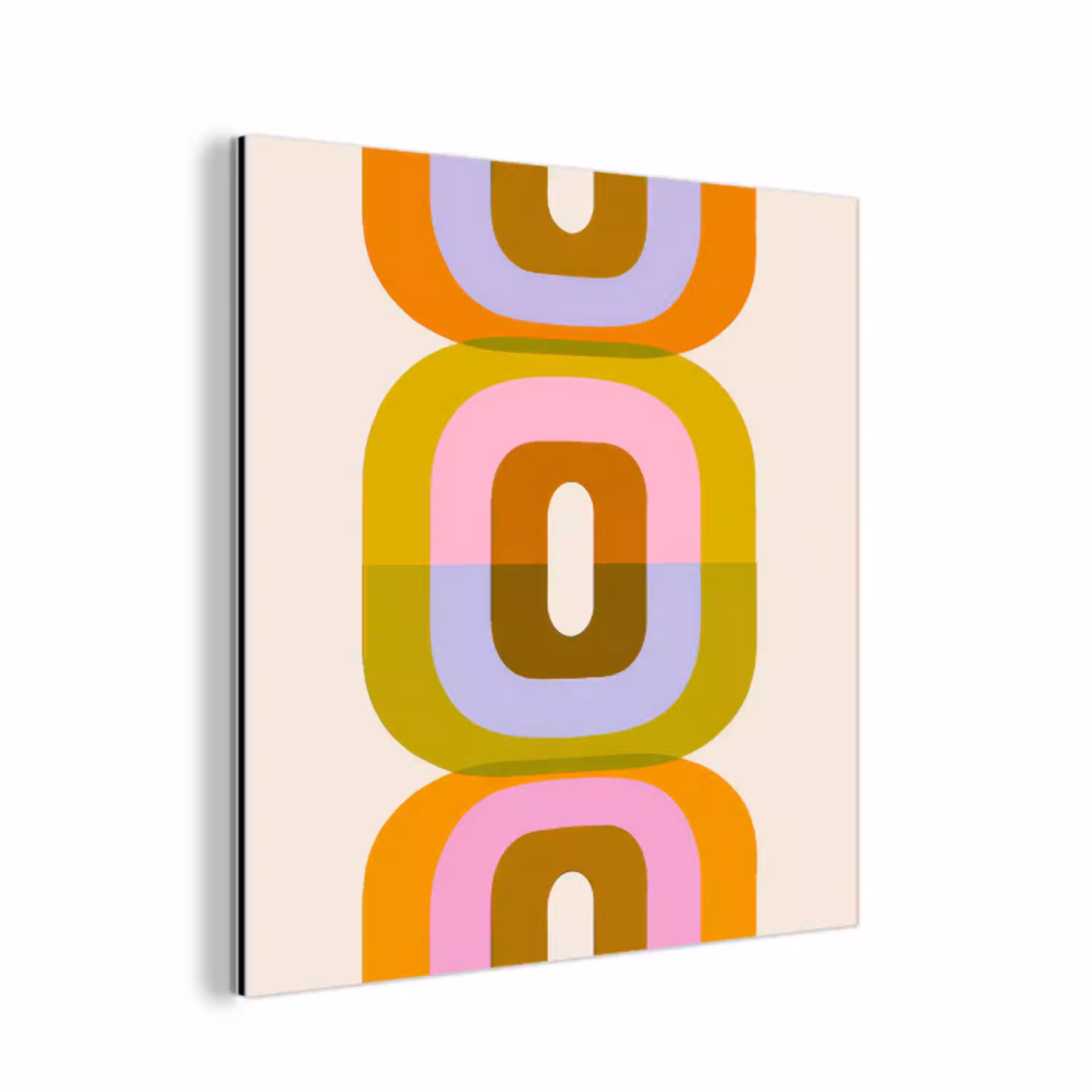 Stapel - Vormen - Geblokt - Oranje aluminium wit klein -3d