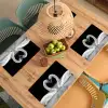 Zwanen - Hart - Zwart - Wit Placemat vinyl groot -zzsfeer5_Kitchenyeah-website