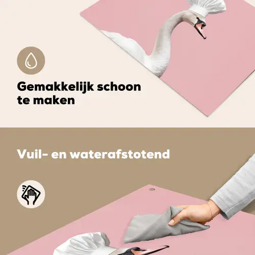 Zwaan - Koksmuts - Mooi - Klassiek Inductie beschemer met haakjes klein -ky-schoon-nl