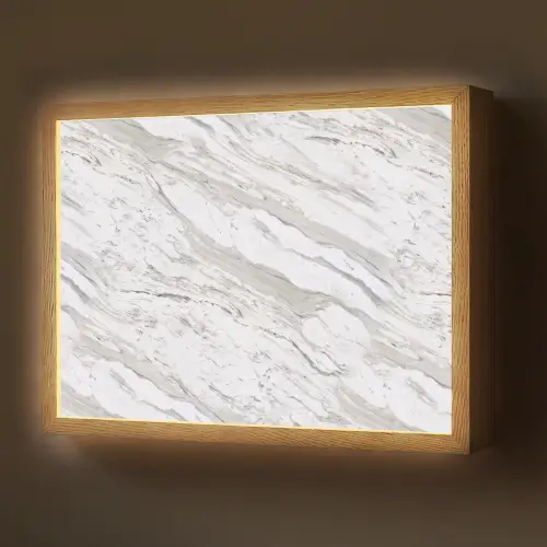 Marmer - Wit - Grijsgroen Light Box met batterij (Wandlamp) middel 907 -z3d_website
