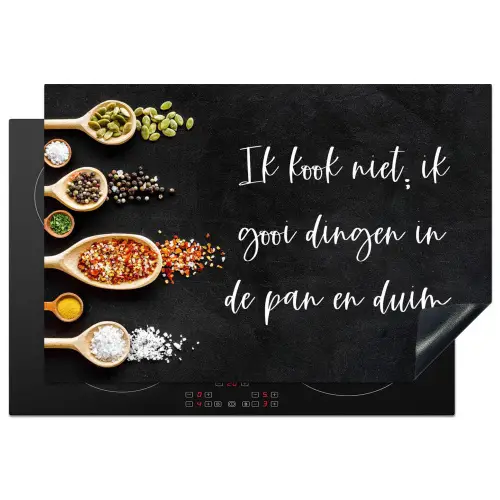 Ik gooi dingen in de pan en duim - Keuken - Quotes - Spreuken - Humor Inductie beschermer vinyl 3mm klein -3d
