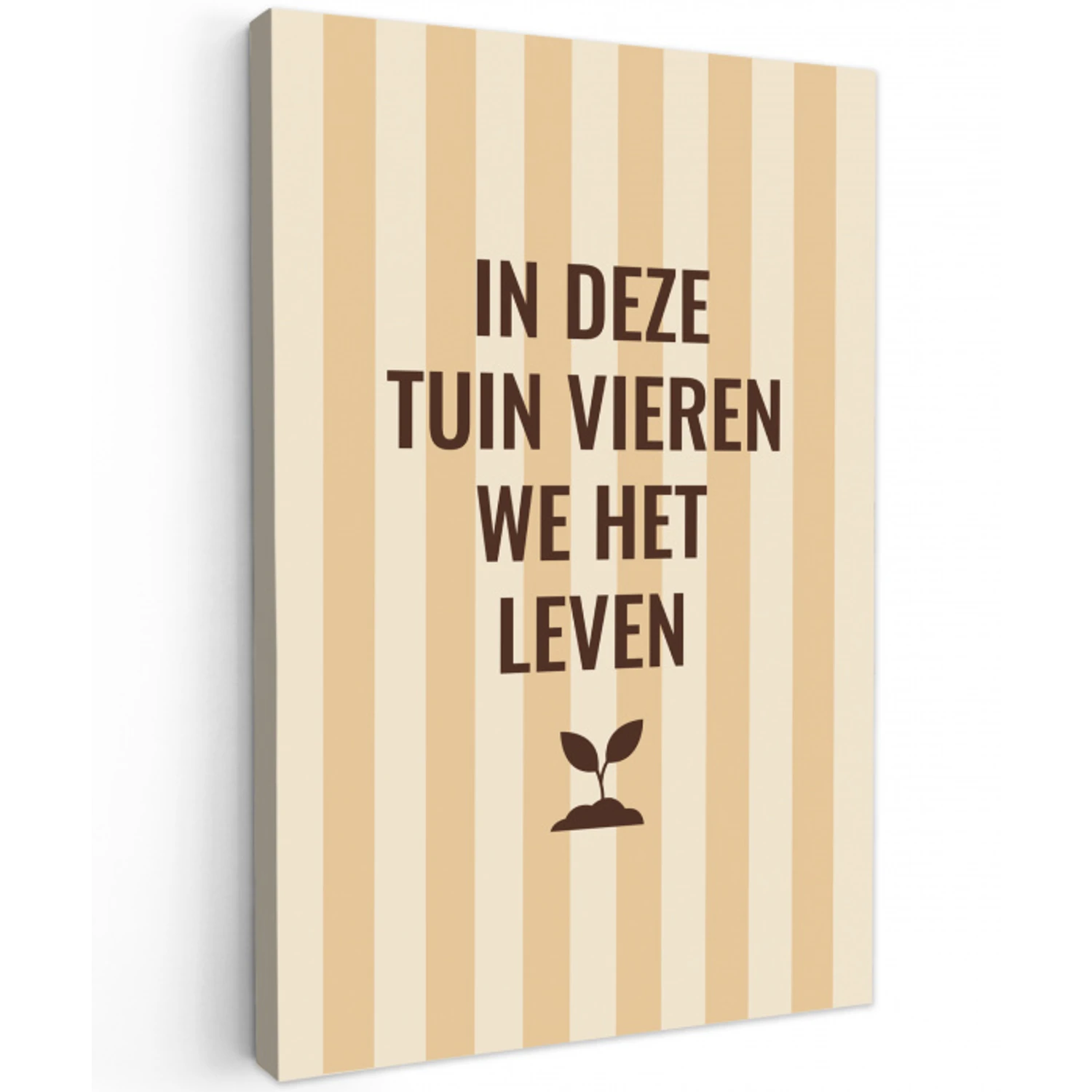 Tuin - Quote - Strepen - Zomer Tuinposter op houten frame 2 cm dik klein -3d