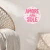 Amore vita sole - Roze - Hartjes Wandcirkel behangsticker klein -sfeer4