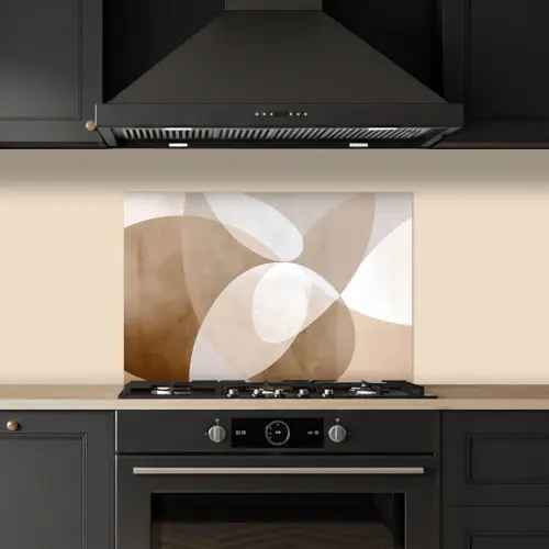 Ovale vormen - Transparant - Zachte overgang keuken achterwand spatscherm klein -sfeer1