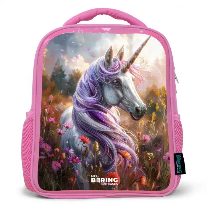 Lavendel lentehoorn Kinderrugzak - Roze middel -3d