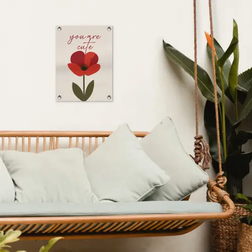 Klaproos - Bloem - Rood - Valentijn tuinposter los doek klein -sfeer7
