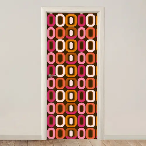 Modern - Retro - Kleurrijk deurposter klein 289 -3d_beige