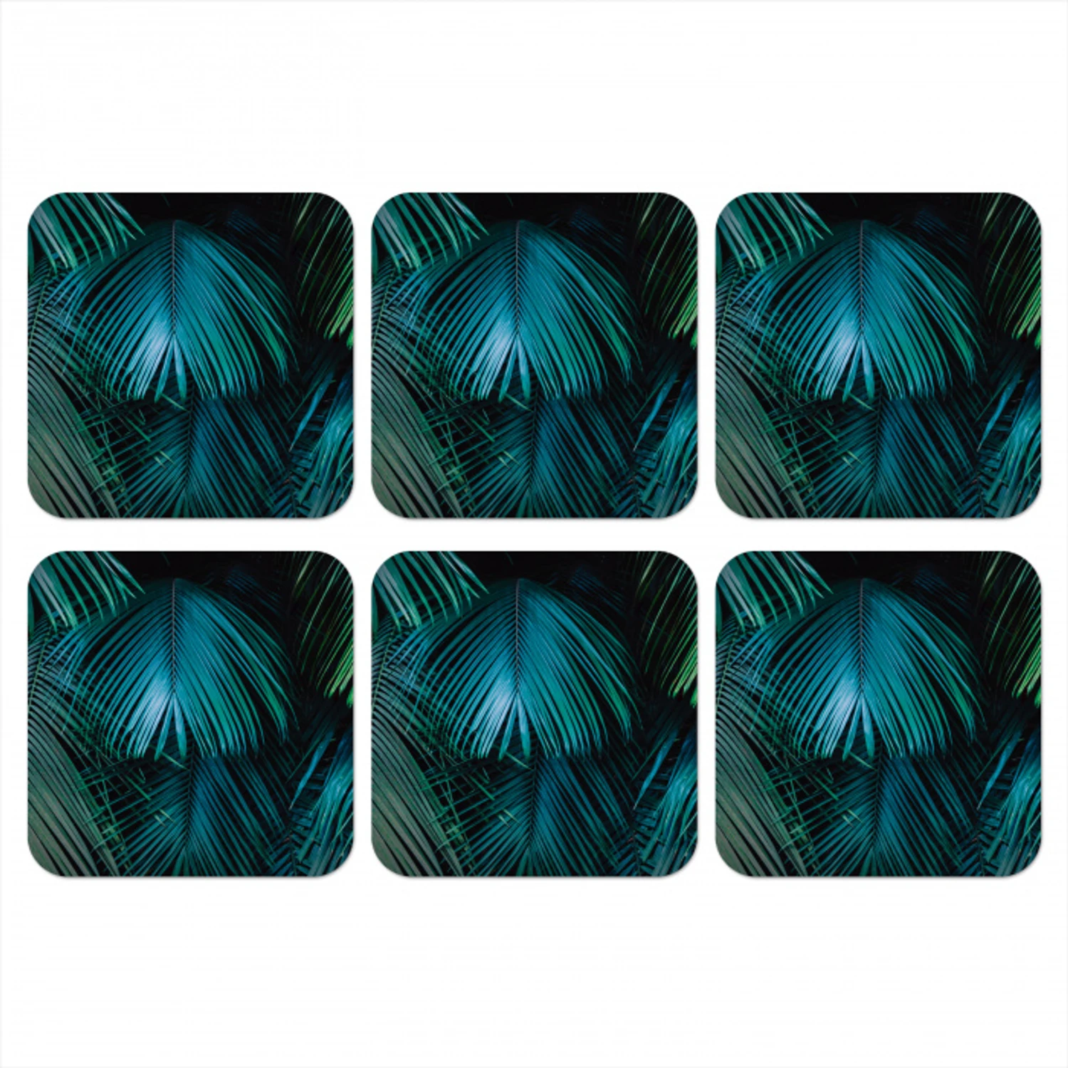 Inductie beschermer - Inductie afdekplaat - Tropical - Jungle - Bladeren - Groen onderzetter kurk middel -3d