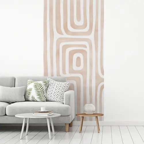 Decoratief - Labyrint - Beige fotobehang vinyl groot -woonkamer