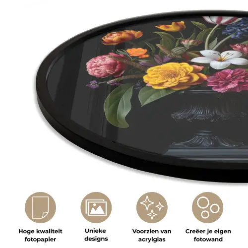 Lente - Bloemen - Klassiek - Vaas Fotolijst rond zonder passe partout klein -closeup_NL
