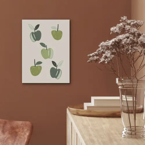Appels - Groen - Illustratie - Bladeren PET vilt klein -sfeer4