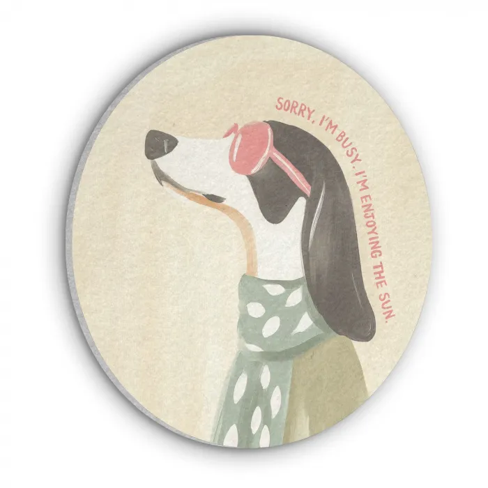 Quote - Hond - Zonnebril Akoestische PET Vilt - Rond klein -3d
