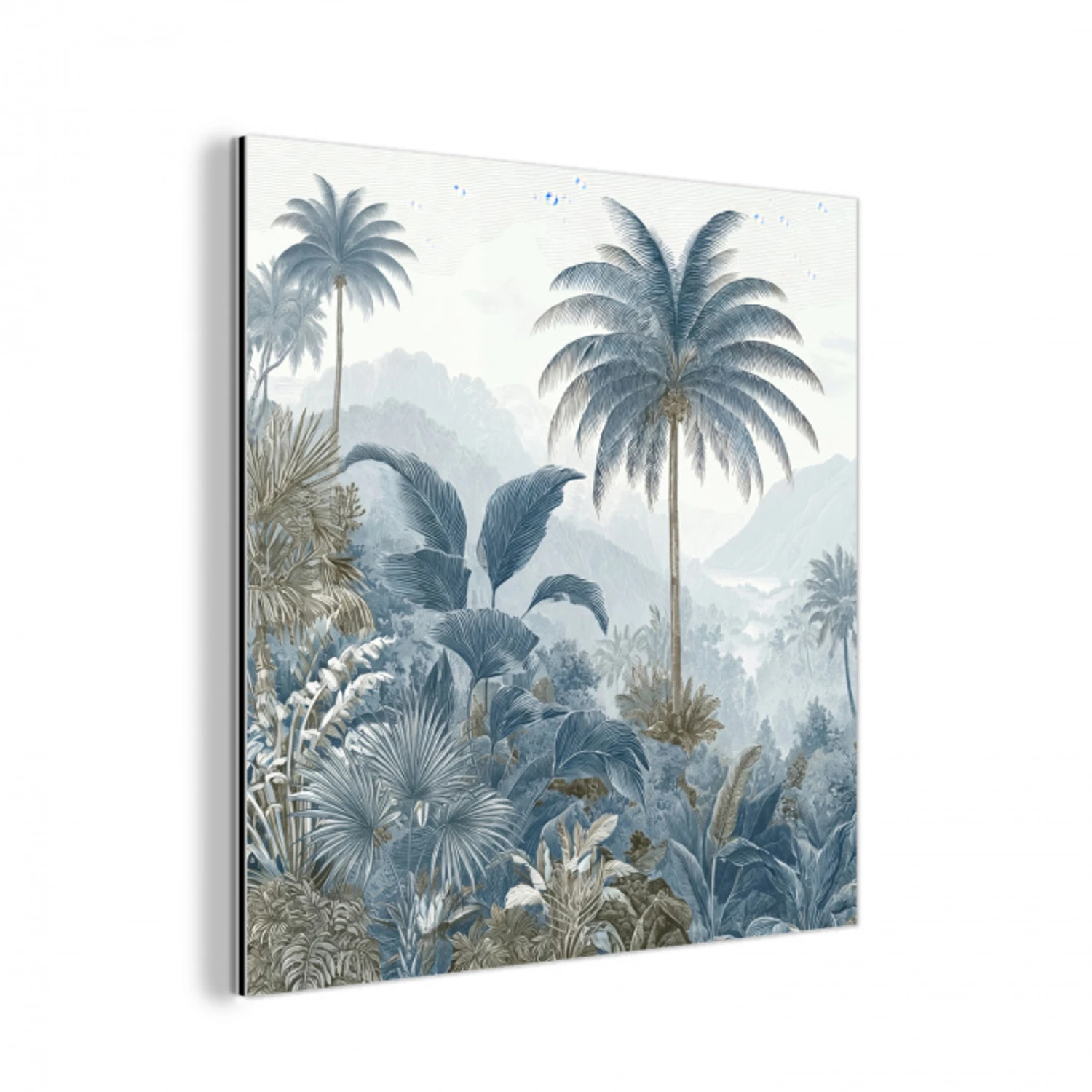 Jungle - Modern - Blauw - Groen aluminium wit klein -3d