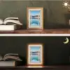 Landschap - Winter - Meer - Bergen - Uitzicht - Doorkijk - Licht Light Box met kabel (Tafellamp) klein -sfeer3