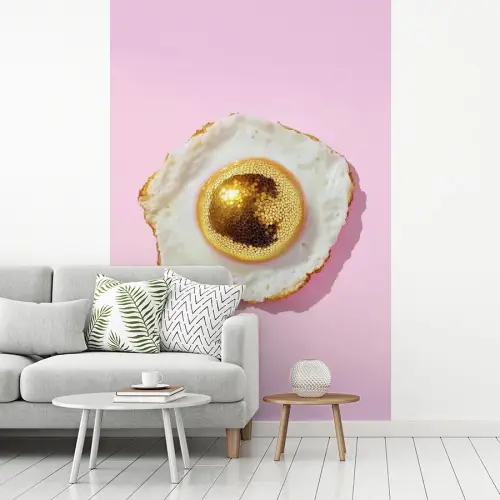 Ei - Disco - Ontbijt - Glitter fotobehang vinyl groot -woonkamer